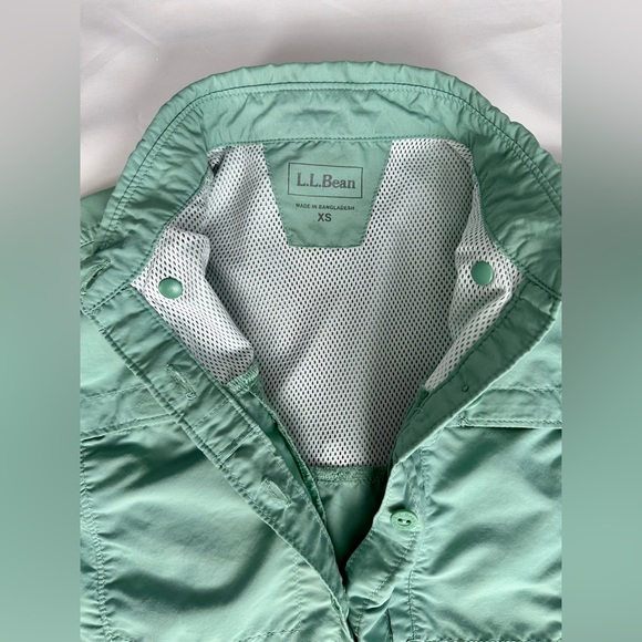 L.L. Bean Women's Tropicwear Shirt Long-Sleeve Green #252299 Size XS EUC - Picture 4 of 15